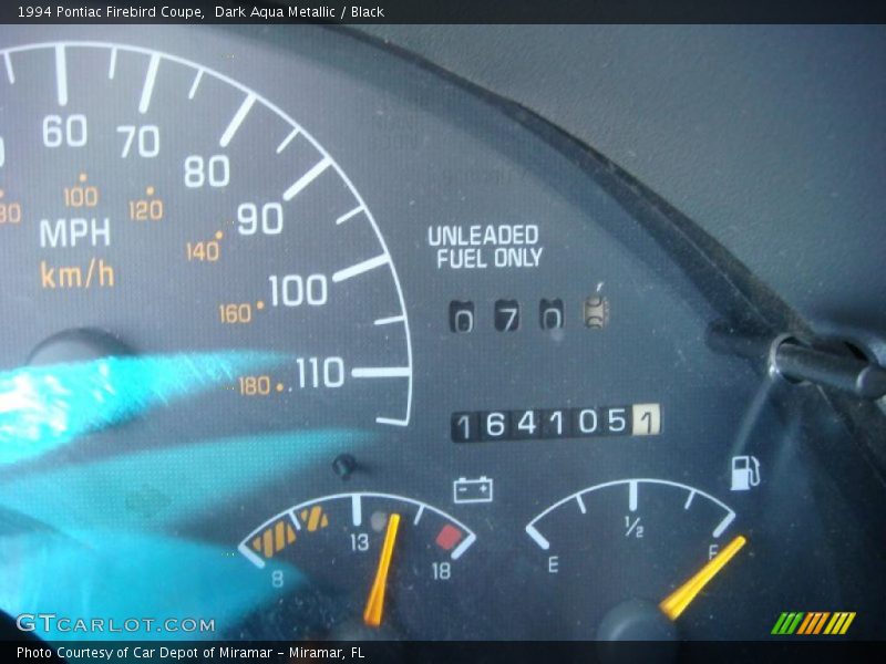 Dark Aqua Metallic / Black 1994 Pontiac Firebird Coupe