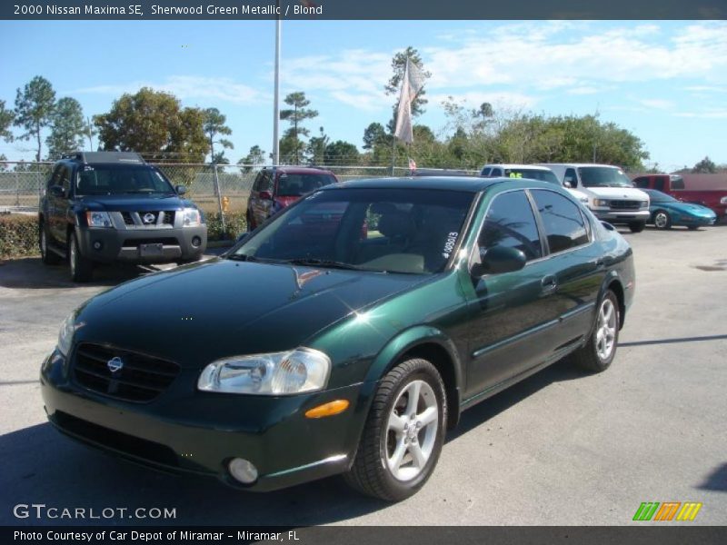 Sherwood Green Metallic / Blond 2000 Nissan Maxima SE