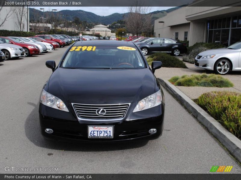 Obsidian Black / Black 2008 Lexus ES 350