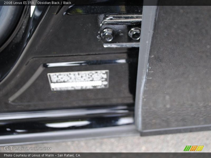 Obsidian Black / Black 2008 Lexus ES 350