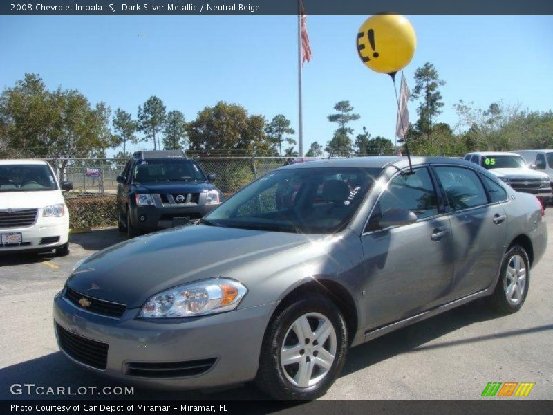 Dark Silver Metallic / Neutral Beige 2008 Chevrolet Impala LS