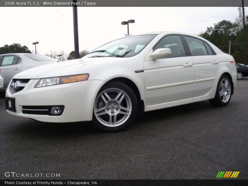 White Diamond Pearl / Taupe 2008 Acura TL 3.2