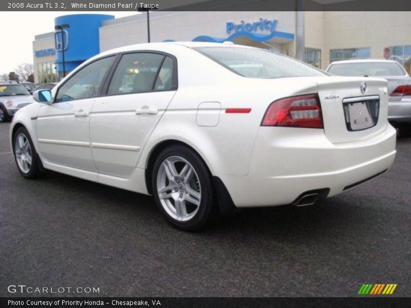 White Diamond Pearl / Taupe 2008 Acura TL 3.2