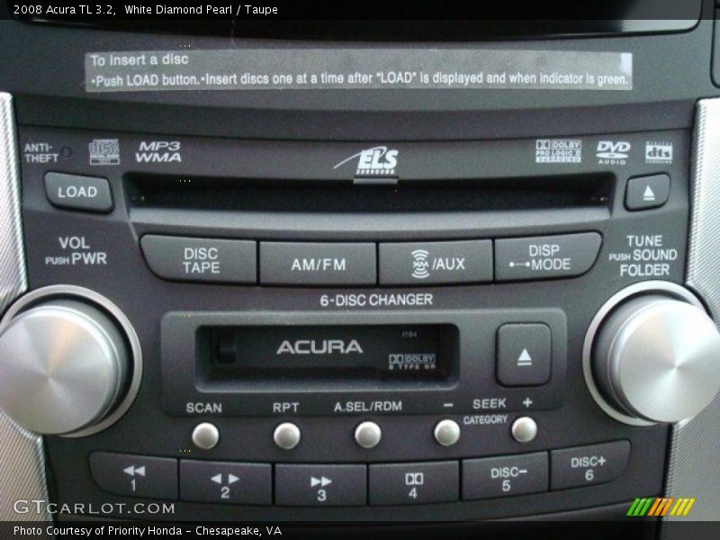 White Diamond Pearl / Taupe 2008 Acura TL 3.2