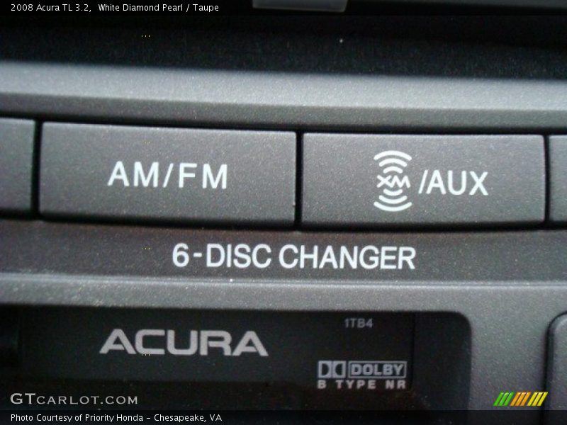 White Diamond Pearl / Taupe 2008 Acura TL 3.2