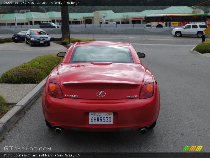 Absolutely Red / Ecru Beige 2005 Lexus SC 430
