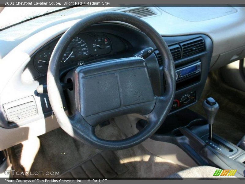Bright Red / Medium Gray 2001 Chevrolet Cavalier Coupe