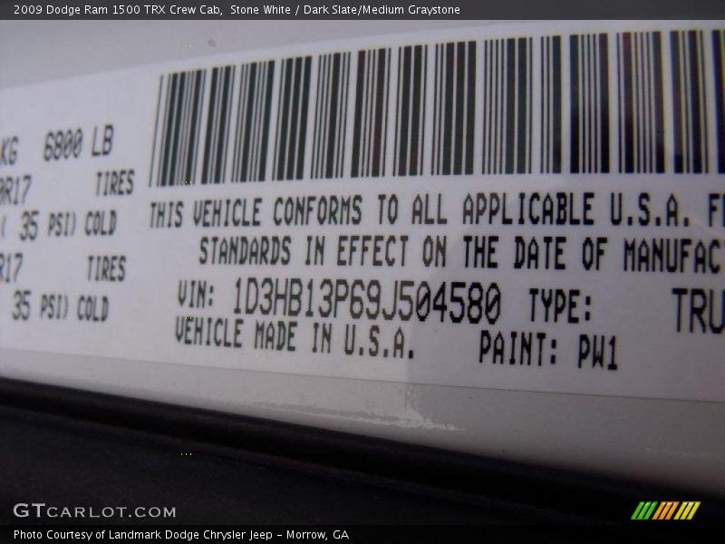 Stone White / Dark Slate/Medium Graystone 2009 Dodge Ram 1500 TRX Crew Cab