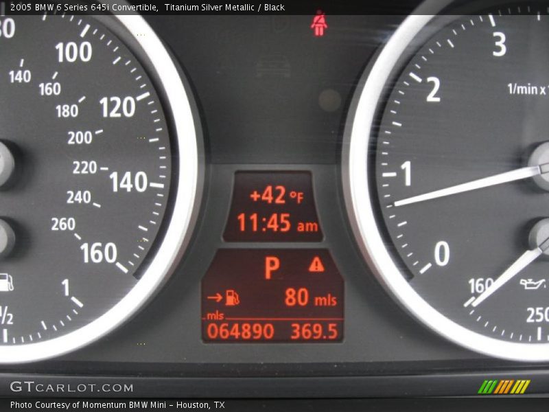 Titanium Silver Metallic / Black 2005 BMW 6 Series 645i Convertible