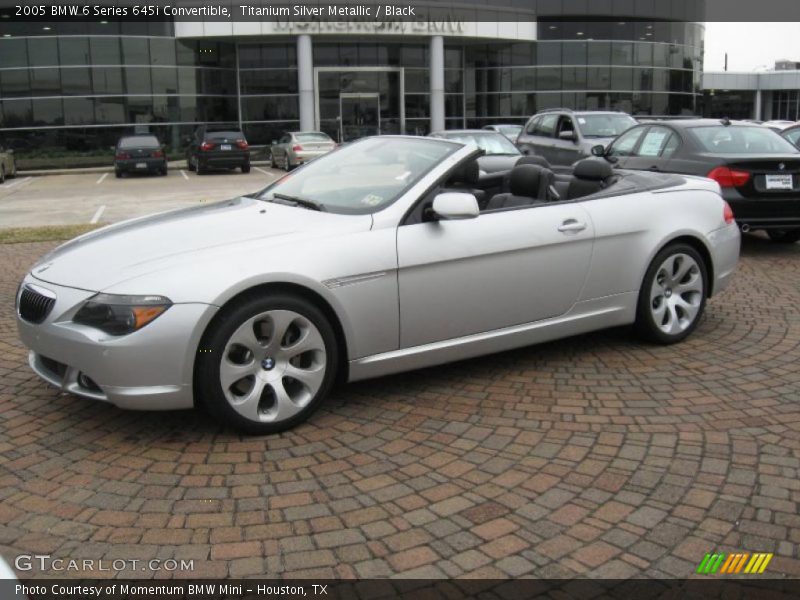 Titanium Silver Metallic / Black 2005 BMW 6 Series 645i Convertible