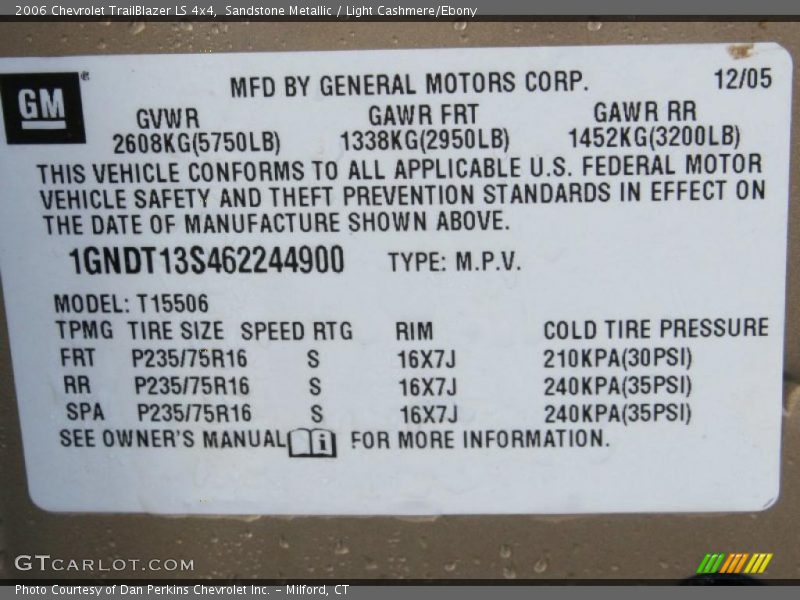 Sandstone Metallic / Light Cashmere/Ebony 2006 Chevrolet TrailBlazer LS 4x4