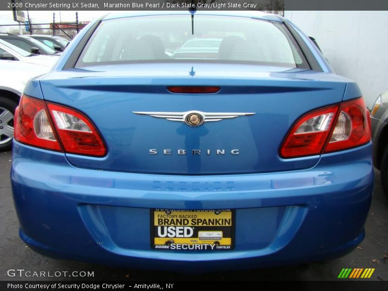 Marathon Blue Pearl / Dark Slate Gray/Light Slate Gray 2008 Chrysler Sebring LX Sedan