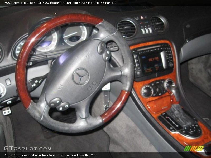 Brilliant Silver Metallic / Charcoal 2004 Mercedes-Benz SL 500 Roadster
