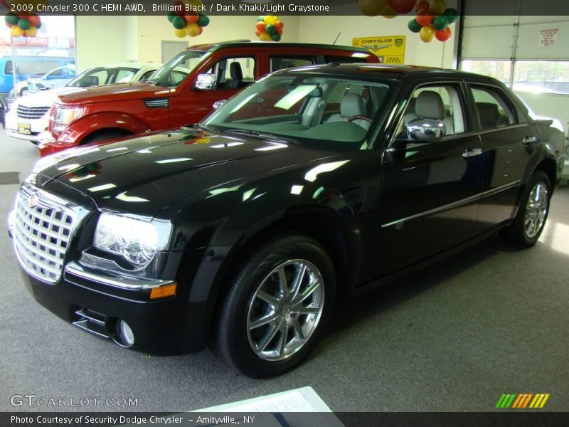 Brilliant Black / Dark Khaki/Light Graystone 2009 Chrysler 300 C HEMI AWD
