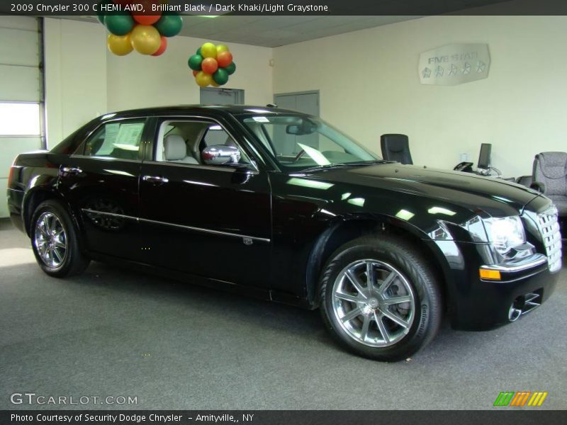 Brilliant Black / Dark Khaki/Light Graystone 2009 Chrysler 300 C HEMI AWD