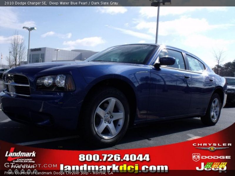 Deep Water Blue Pearl / Dark Slate Gray 2010 Dodge Charger SE