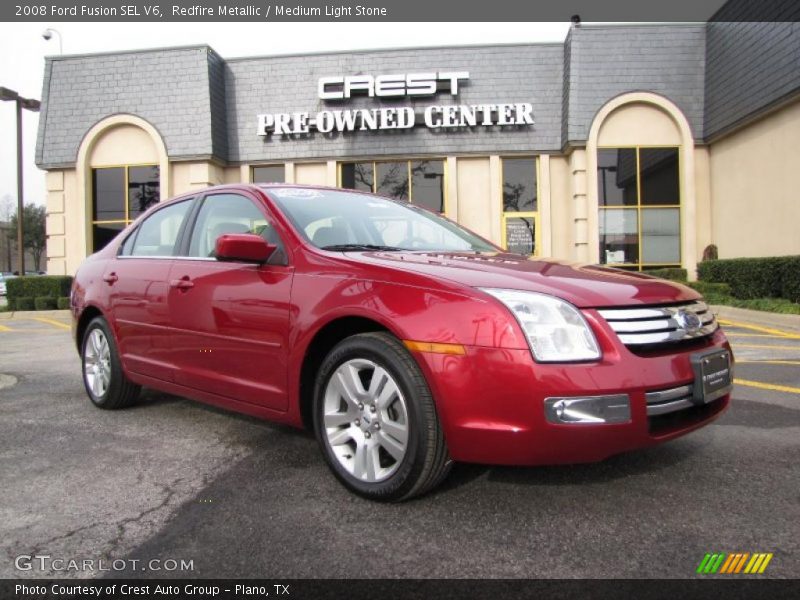 Redfire Metallic / Medium Light Stone 2008 Ford Fusion SEL V6