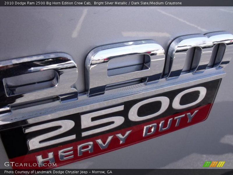 Bright Silver Metallic / Dark Slate/Medium Graystone 2010 Dodge Ram 2500 Big Horn Edition Crew Cab