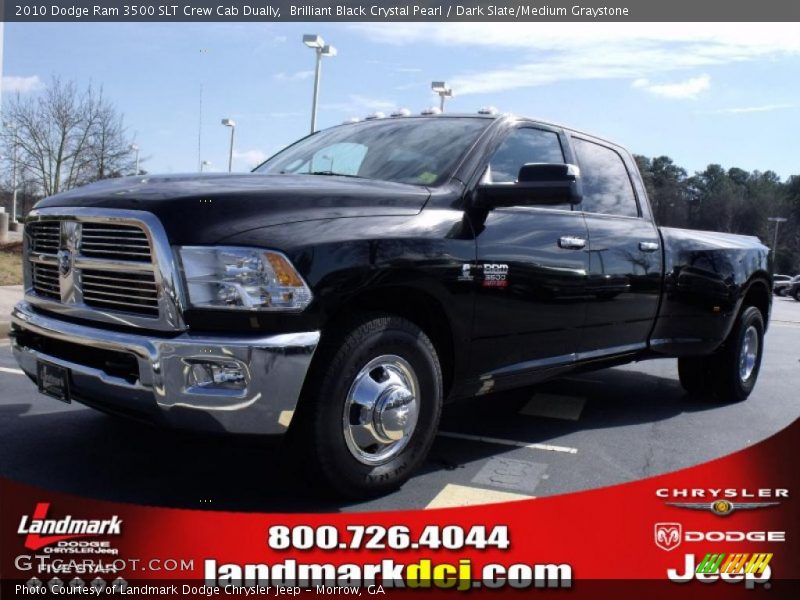 Brilliant Black Crystal Pearl / Dark Slate/Medium Graystone 2010 Dodge Ram 3500 SLT Crew Cab Dually