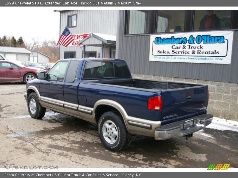 Indigo Blue Metallic / Medium Gray 1999 Chevrolet S10 LS Extended Cab 4x4