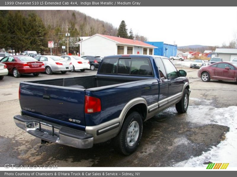 Indigo Blue Metallic / Medium Gray 1999 Chevrolet S10 LS Extended Cab 4x4