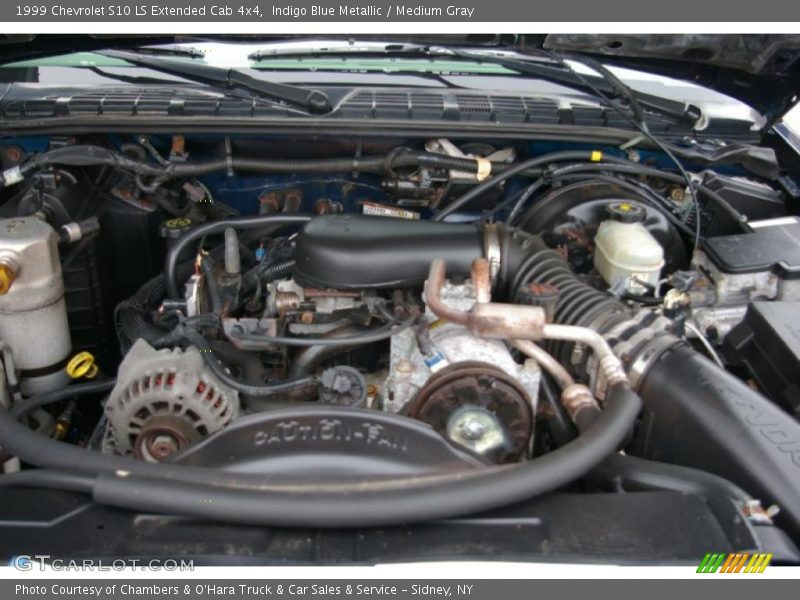 Indigo Blue Metallic / Medium Gray 1999 Chevrolet S10 LS Extended Cab 4x4
