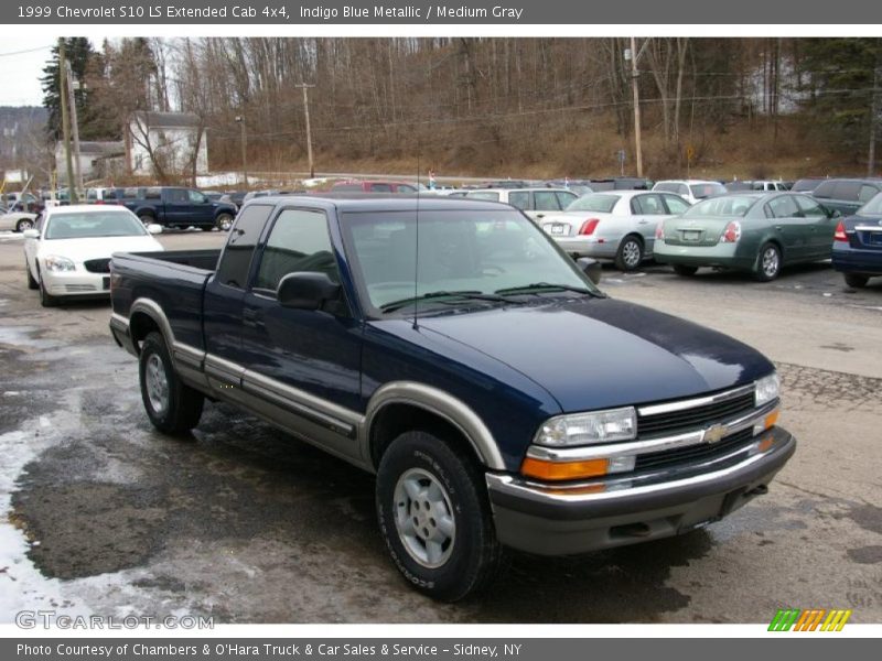 Indigo Blue Metallic / Medium Gray 1999 Chevrolet S10 LS Extended Cab 4x4