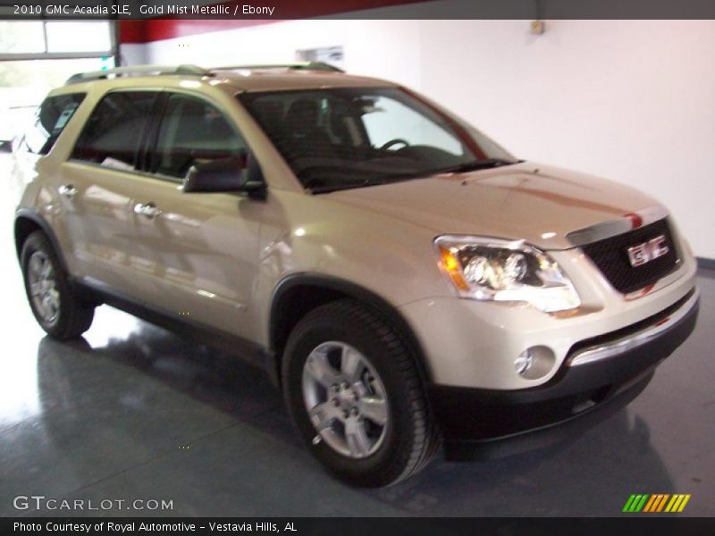 Gold Mist Metallic / Ebony 2010 GMC Acadia SLE