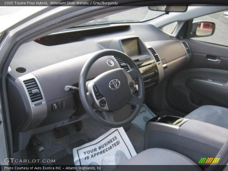 Millenium Silver Metallic / Gray/Burgundy 2005 Toyota Prius Hybrid