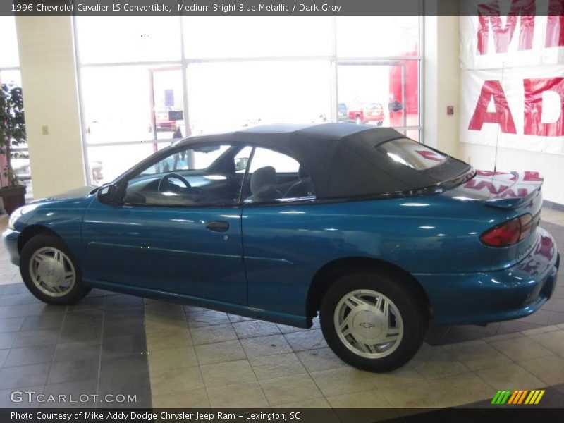 Medium Bright Blue Metallic / Dark Gray 1996 Chevrolet Cavalier LS Convertible