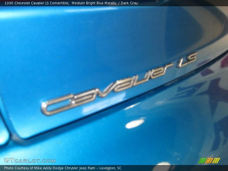 Medium Bright Blue Metallic / Dark Gray 1996 Chevrolet Cavalier LS Convertible