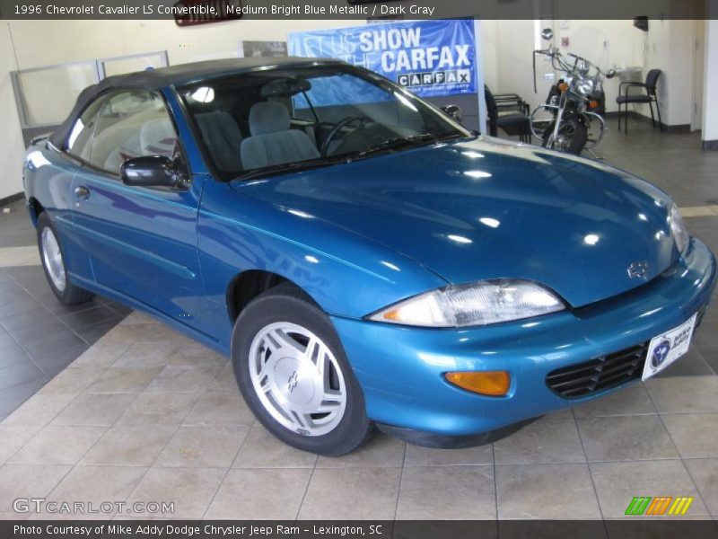 Medium Bright Blue Metallic / Dark Gray 1996 Chevrolet Cavalier LS Convertible