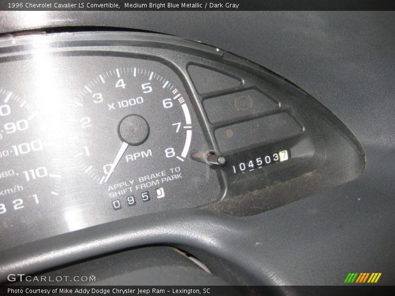 Medium Bright Blue Metallic / Dark Gray 1996 Chevrolet Cavalier LS Convertible