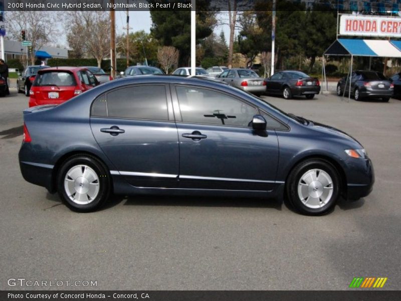 Nighthawk Black Pearl / Black 2008 Honda Civic Hybrid Sedan