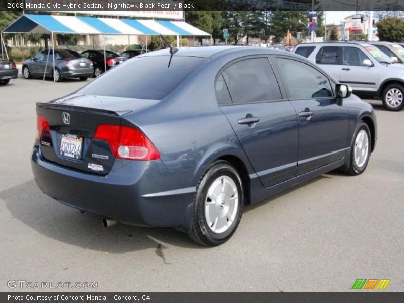 Nighthawk Black Pearl / Black 2008 Honda Civic Hybrid Sedan