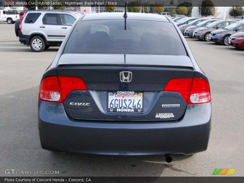 Nighthawk Black Pearl / Black 2008 Honda Civic Hybrid Sedan