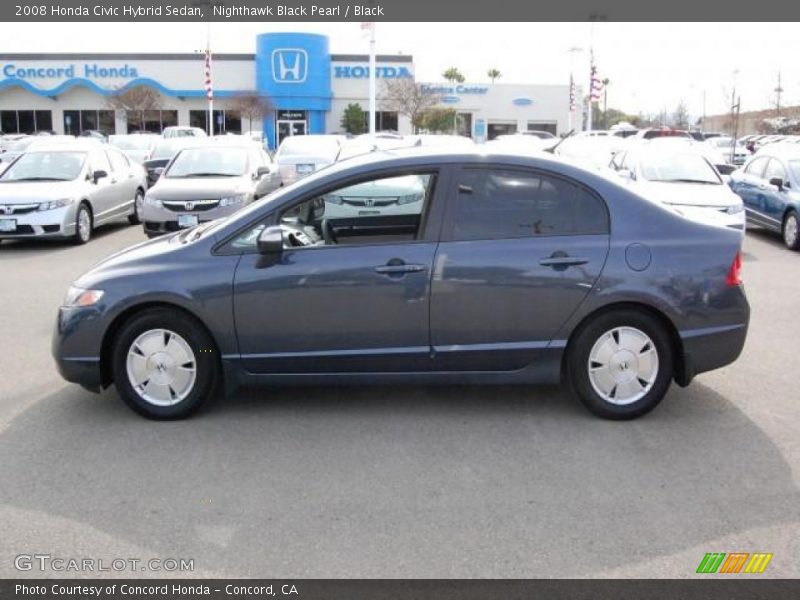 Nighthawk Black Pearl / Black 2008 Honda Civic Hybrid Sedan