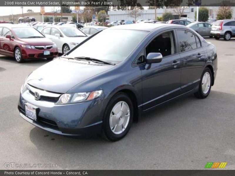 Nighthawk Black Pearl / Black 2008 Honda Civic Hybrid Sedan