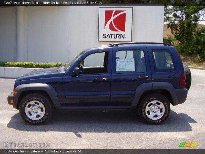 Midnight Blue Pearl / Medium Slate Gray 2007 Jeep Liberty Sport