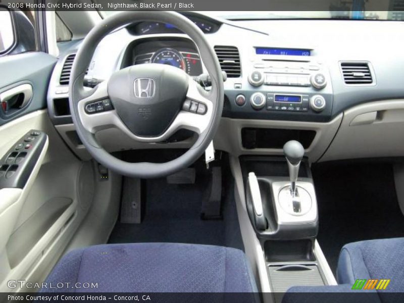 Nighthawk Black Pearl / Black 2008 Honda Civic Hybrid Sedan