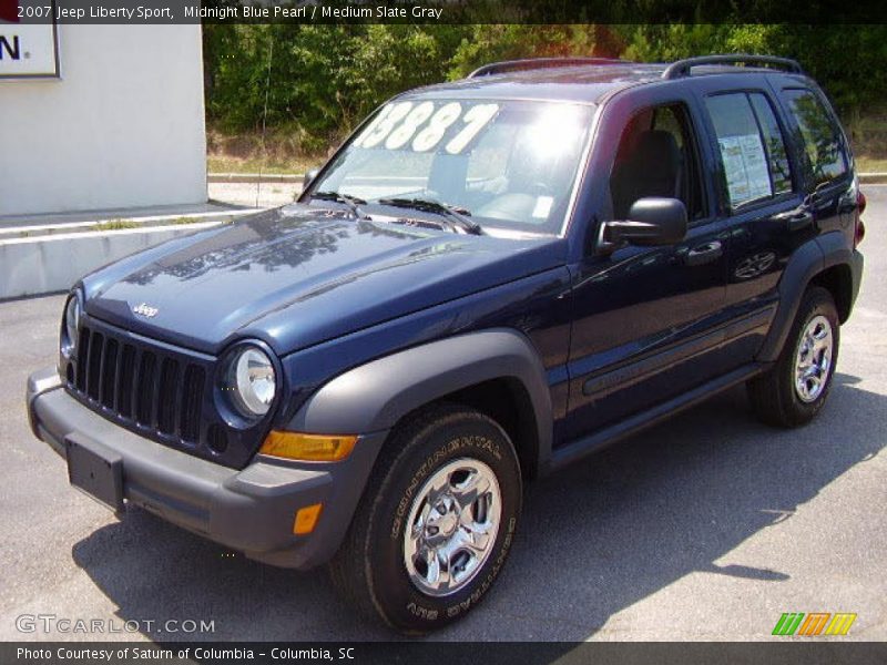 Midnight Blue Pearl / Medium Slate Gray 2007 Jeep Liberty Sport