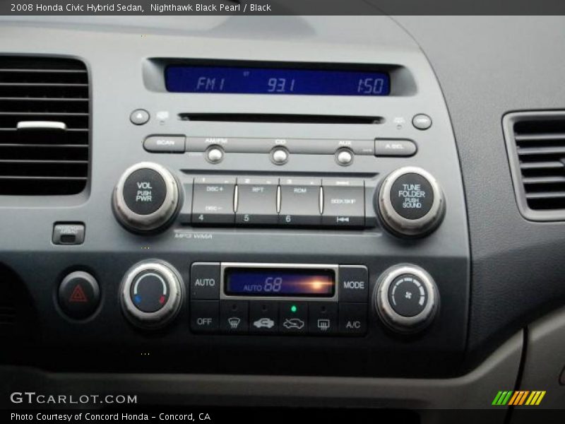 Nighthawk Black Pearl / Black 2008 Honda Civic Hybrid Sedan