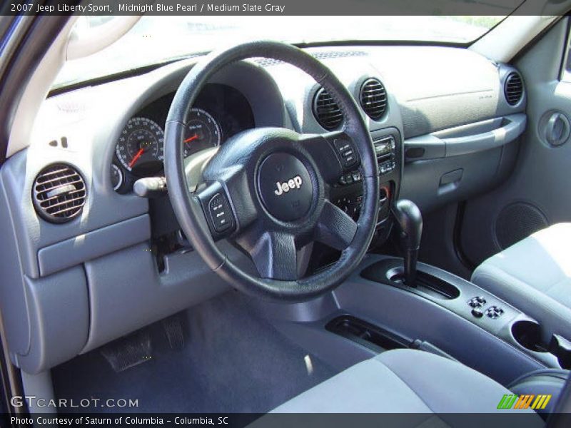 Midnight Blue Pearl / Medium Slate Gray 2007 Jeep Liberty Sport
