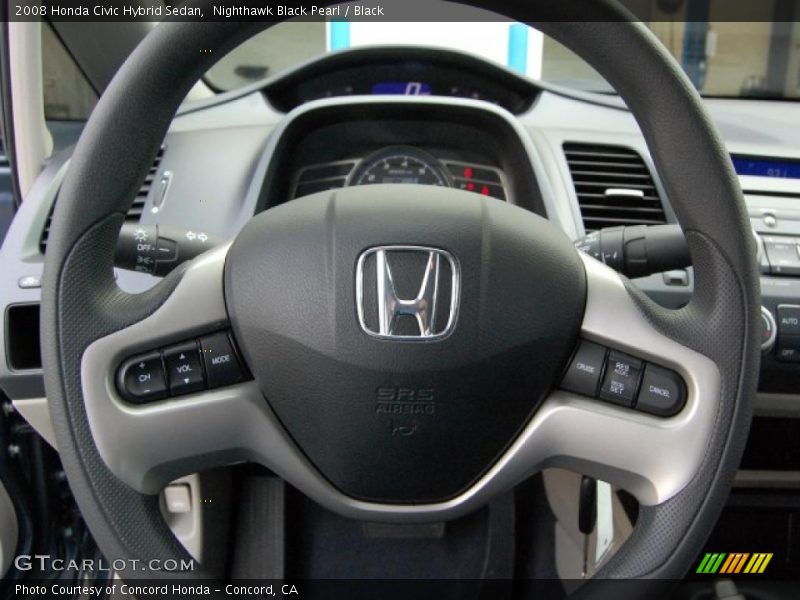 Nighthawk Black Pearl / Black 2008 Honda Civic Hybrid Sedan