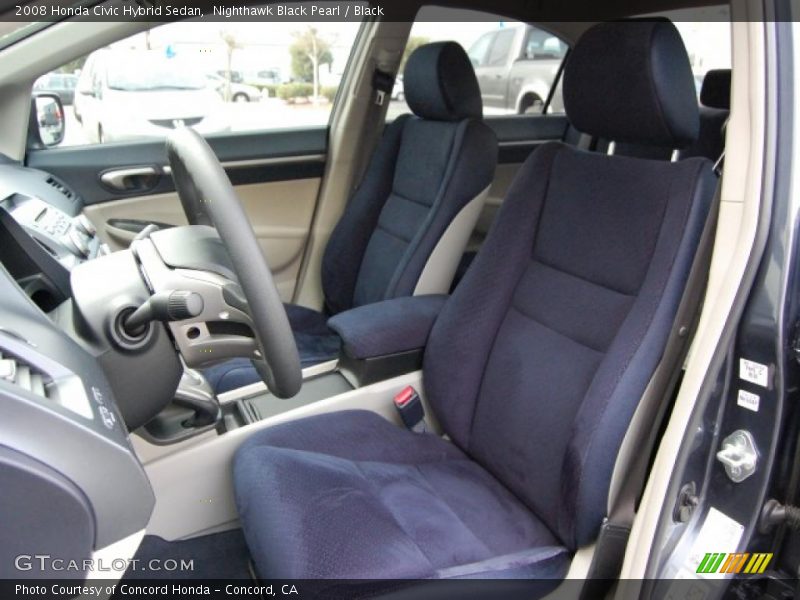 Nighthawk Black Pearl / Black 2008 Honda Civic Hybrid Sedan