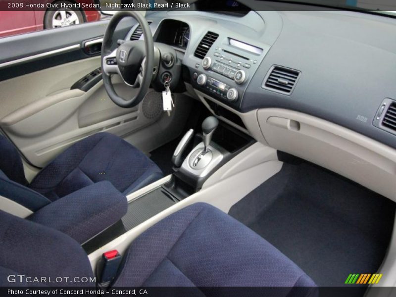 Nighthawk Black Pearl / Black 2008 Honda Civic Hybrid Sedan
