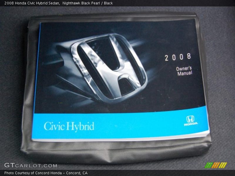 Nighthawk Black Pearl / Black 2008 Honda Civic Hybrid Sedan