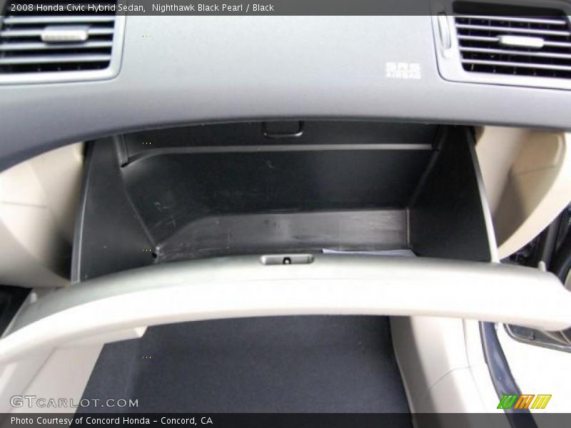 Nighthawk Black Pearl / Black 2008 Honda Civic Hybrid Sedan