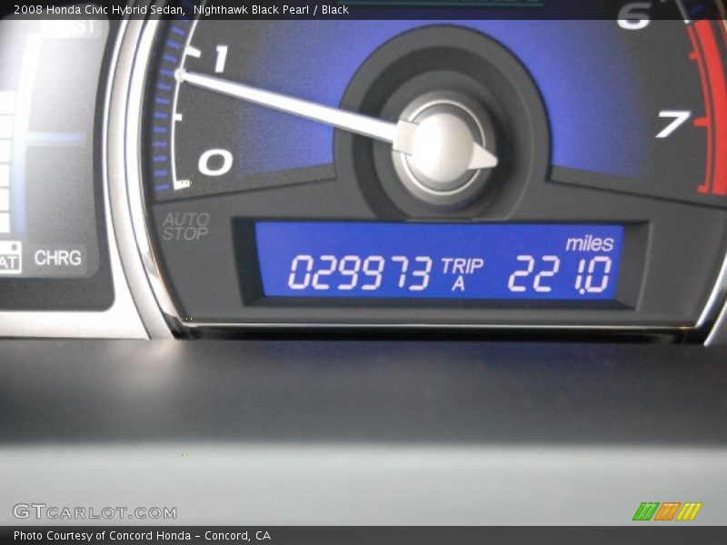 Nighthawk Black Pearl / Black 2008 Honda Civic Hybrid Sedan