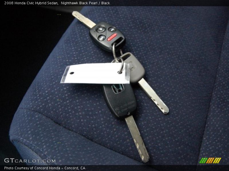 Nighthawk Black Pearl / Black 2008 Honda Civic Hybrid Sedan